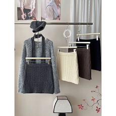 批发复古高腰麻花包臀半身裙2025秋冬款百搭纯色A字短裙