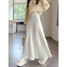批发百褶裙针织半身裙女2025秋冬高腰显瘦a字