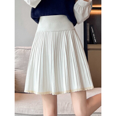 批发蕾丝针织百褶半身裙女秋冬季2025新款小个子高腰显瘦休