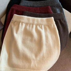 批发松紧腰灰色针织<b class='q'>半身裙</b>女秋季气质百搭<b class='q'>包臀</b>短裙