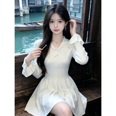 批发法式温柔风<b class='q'>甜美</b>收腰显瘦连衣裙小个子流行的新款蓬蓬裙子