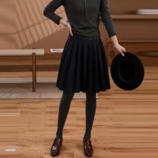 批发黑色百褶A字中裙女2025秋冬流行新款高腰减龄日常通勤百搭半身裙