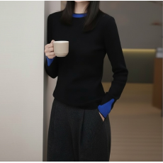 批发设计感秋冬时髦拼接<b class='q'>T</b><b class='q'>恤</b>2025新款韩版流行女装休闲风<b class='q'>个性</b>百搭上衣