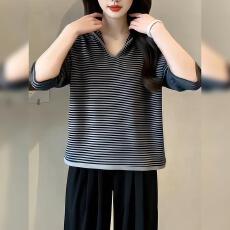 批发欧货高级感复古条纹连帽卫衣女2026早春新款外穿减龄气质<b class='q'>大码</b>上衣