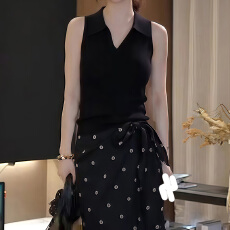 批发时尚夏季<b class='q'>新款</b>POLO领背心女2026内搭打底修身外穿无袖针织衫上衣