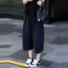 批发时尚高级感阔腿裤女夏季新款韩版宽松<b class='q'>哈伦</b>裤休闲<b class='q'>七分裤</b>百搭裤子