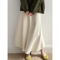 批发韩系简约针织<b class='q'>半身裙</b><b class='q'>女</b> 冬季高腰显瘦宽松软糯A字大摆裙