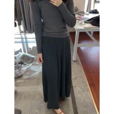 批发法式高级质感灰色半裙2025秋季垂坠感气质<b class='q'>百褶裙</b>中长裙大摆裙