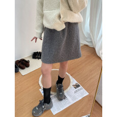 批发韩系圈圈毛绒半身裙女秋<b class='q'>冬</b>新款超好看显瘦百搭a字中裙