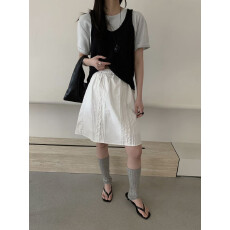 批发半身裙韩系A字立体多层浪漫钩花边中裙设计感荷叶边唯美裙子女