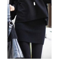法式黑色针织毛线A字短裙女2026秋冬新款修身半身裙高腰打底裙