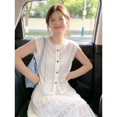 批发夏季法式复古气质蕾丝边<b class='q'>衬衫</b><b class='q'>女</b>独特绝美设计感小众名媛巨好看上衣