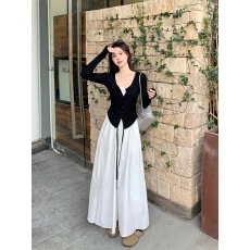 批发实拍大码针织开衫秋季新款长袖慵懒外搭上衣气质中长款<b class='q'>连衣裙</b>套装