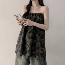 批发韩国chic小众设计迷<b class='q'>彩</b>吊带抹胸裙蓬蓬<b class='q'>连衣裙</b>显瘦上衣