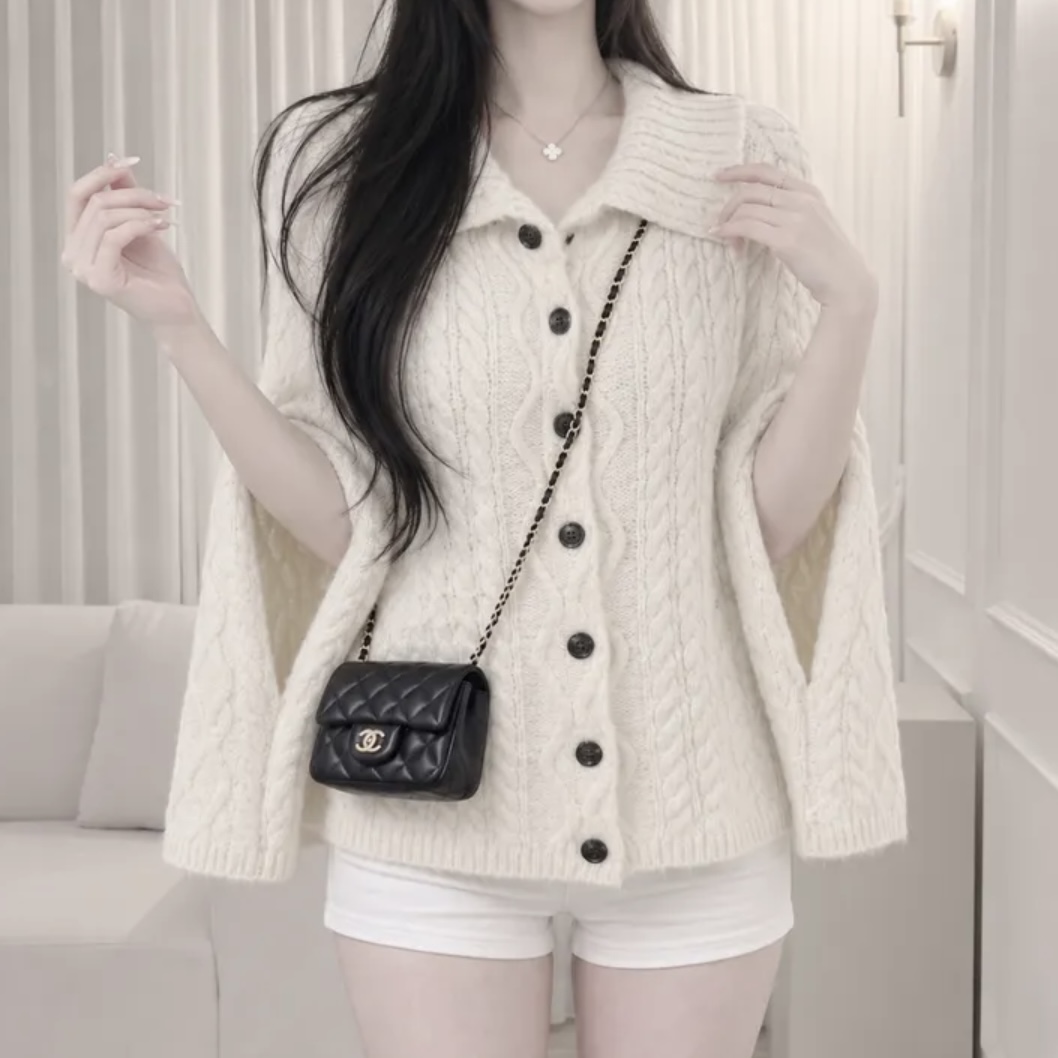 BY36695# 韩国chic复古百搭针织衫外套  服裝批發女裝批發服飾貨源