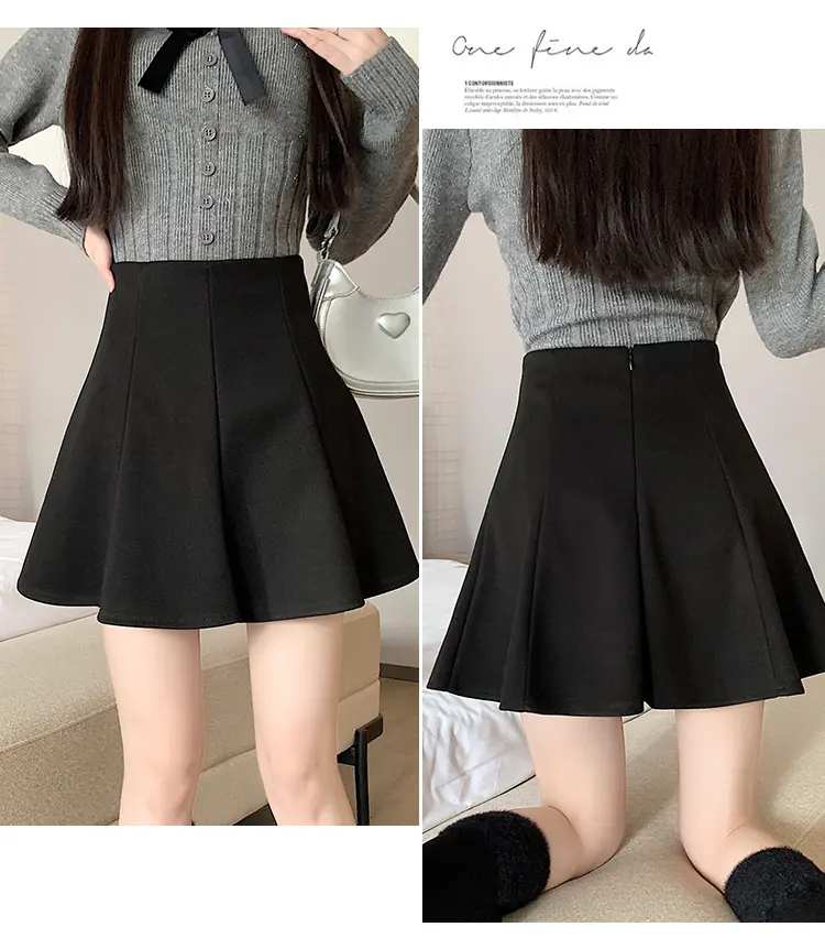 겨울용 고무치 레이스 허리 라인 스커트 상세 이미지 8