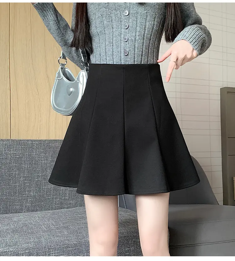 겨울용 고무치 레이스 허리 라인 스커트 상세 이미지 9