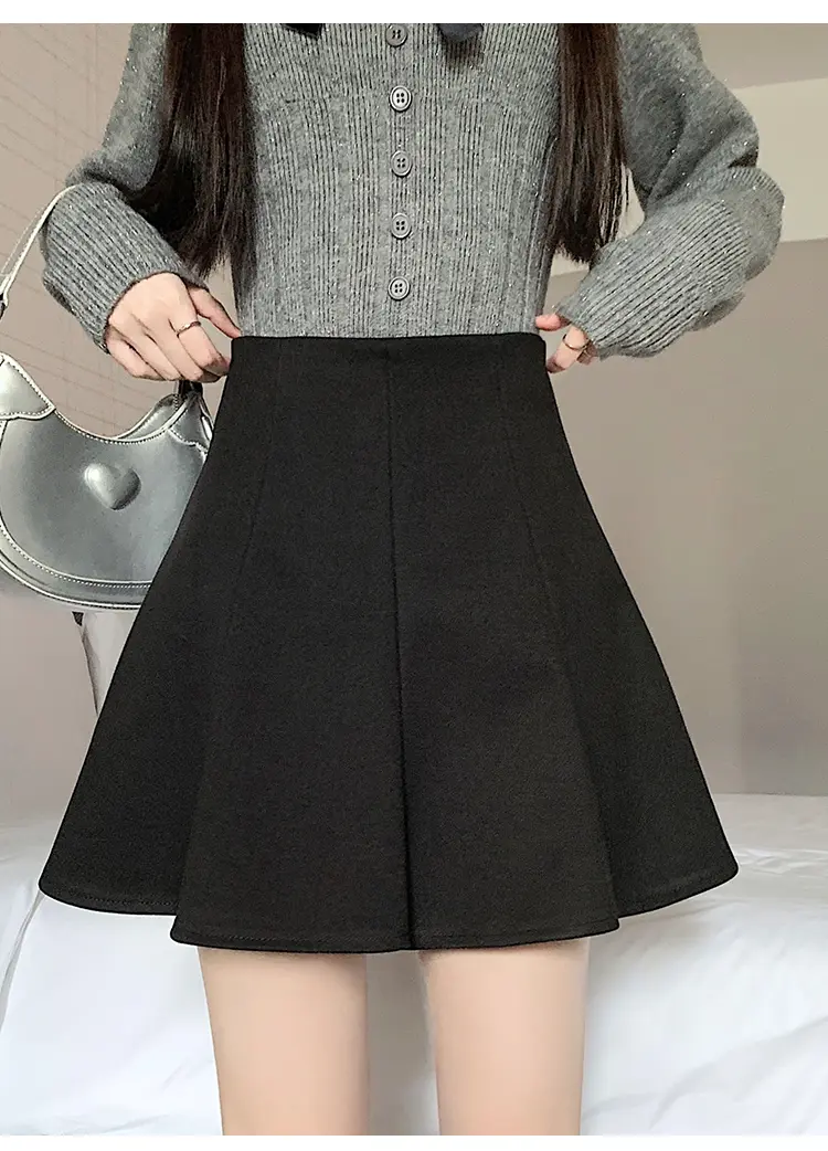 겨울용 고무치 레이스 허리 라인 스커트 상세 이미지 10