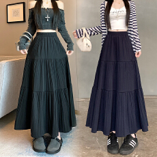 批发实拍~大码胖MM秋<b class='q'>冬</b>韩版百搭毛呢大摆伞裙高腰ins超火A字裙半身裙