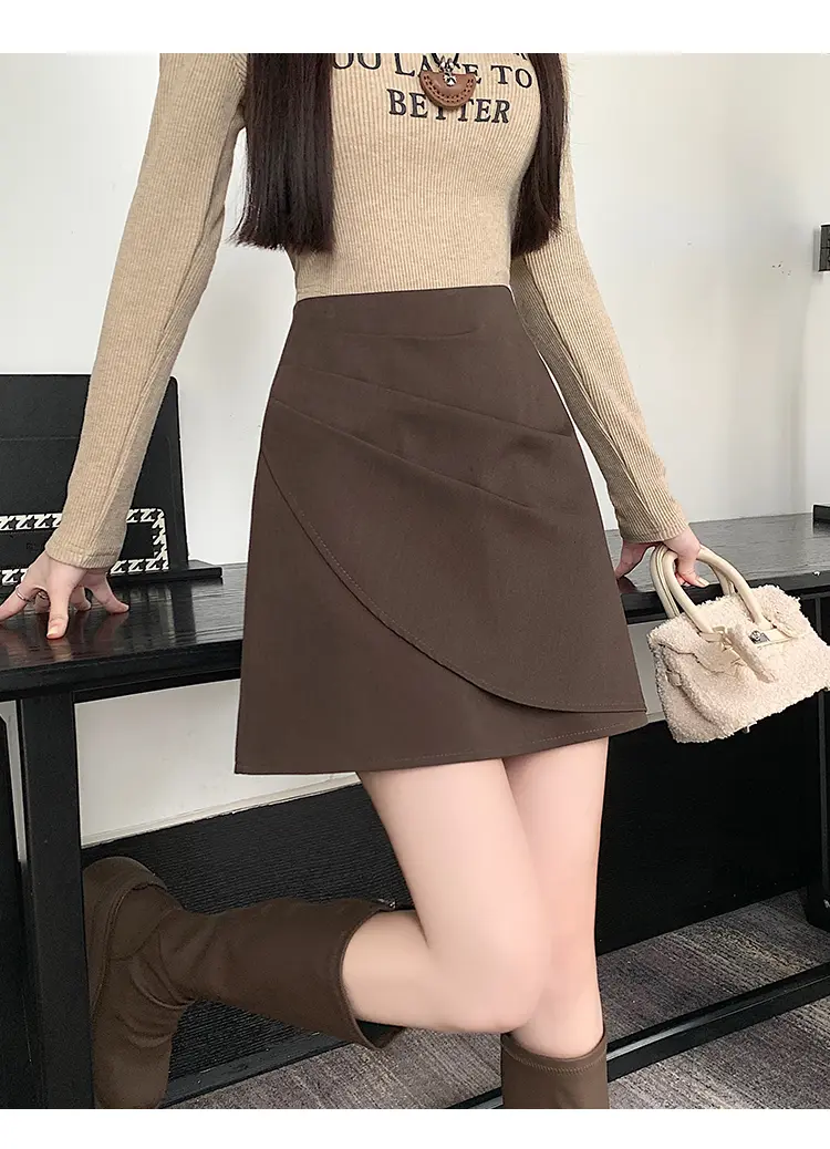 고무 블랙 레그 핀턱 스타일 스커트 상세 이미지 6