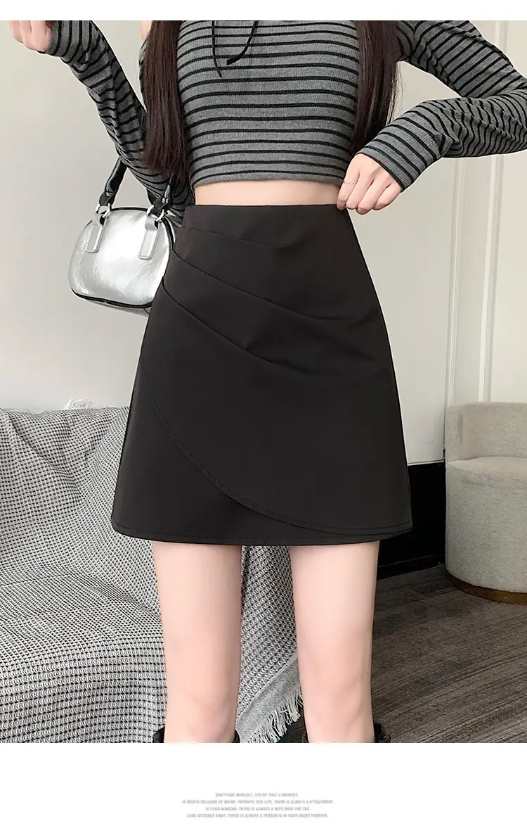 고무 블랙 레그 핀턱 스타일 스커트 상세 이미지 10