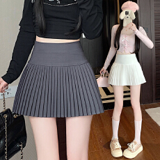 批发纯色西服春夏<b class='q'>百褶</b>裙女新款高腰a字<b class='q'>半身裙</b>jk梨形伯克利短裙子