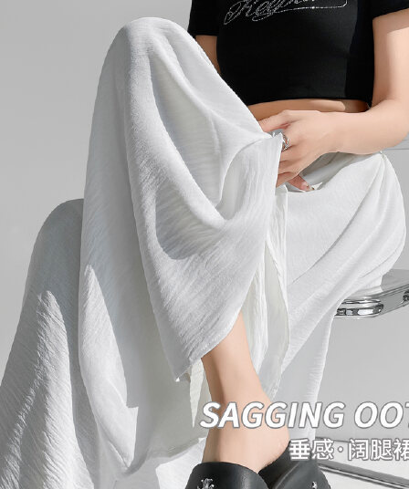 실사 지방 mm 여름 새로운 하이웨이스트 한 마디 반신 스커트 중간 길이 주름 우산 치마 와이드 레그 팬츠