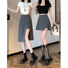 批发胖MM<b class='q'>西装</b>松紧腰半身裙<b class='q'>女</b>不规则显瘦设计感高腰a字中长款裙