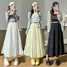 批发<b class='q'>实拍</b>~胖MM半身裙女韩版a字裙高腰显瘦拼接蛋糕裙百搭中长款裙子