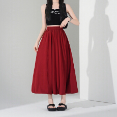 批发大码新款夏季设计感纯色花苞<b class='q'>裙</b>长<b class='q'>裙</b>a<b class='q'>字</b>高腰显瘦半身<b class='q'>裙</b><b class='q'>灯笼</b><b class='q'>裙</b>