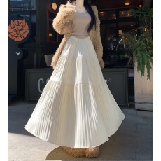 批发大码垂感百褶半身裙女2026秋<b class='q'>冬</b>新款高腰遮胯显瘦层层蛋糕长裙