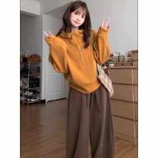 批发韩风气质卫衣阔腿裤套装<b class='q'>女装</b>2025秋季新款高级休闲超火穿搭一整套