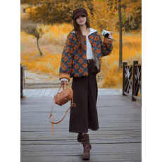 批发小众设计感立体花朵外套女士2025冬季新款时尚开衫上衣阔腿裤套装