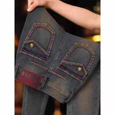 批发复古港风<b class='q'>小脚裤</b>高腰秋冬牛仔裤加绒<b class='q'>休闲</b>时尚修身九分弹力显腿长女