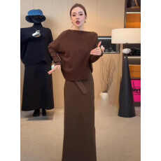 批发针织毛衣套装<b class='q'>连衣裙</b>子女2025秋冬季韩系穿搭一整套装高级感两件套