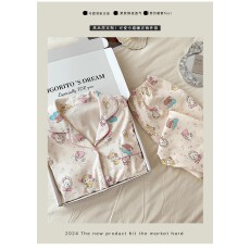 批发甜美爱心德绒<b class='q'>睡衣</b>女秋冬季保暖加厚海岛绒纯色开衫冬天家居服套装