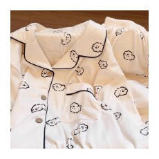 批发可爱小狗<b class='q'>睡衣</b>女秋冬季新款德绒保暖学生卡通开衫长袖长裤家居服