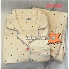 批发日系德绒<b class='q'>睡衣</b>女秋冬季珊瑚绒甜美彩色波点加厚学生卡通家居服套装