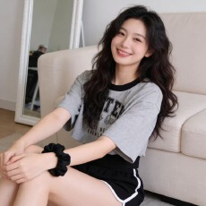 批发双磨200克印花<b class='q'>上衣</b>+吊带1*1人棉随心裁+250克酷丝绵斜纹拉架短裤