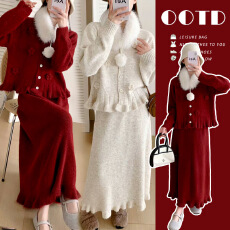 批发2026秋冬季新款洋气孕妇装套装加厚上衣<b class='q'>显瘦</b>半身裙时尚两件套