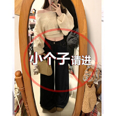 批发小个子深蓝色直筒牛仔裤女2025秋冬季新款复古宽松阔腿裤弯刀裤子