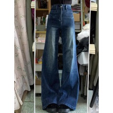 批发美式复古高腰喇叭裤女2025秋冬季新款宽松不贴腿<b class='q'>弹力</b>小众阔脚裤潮