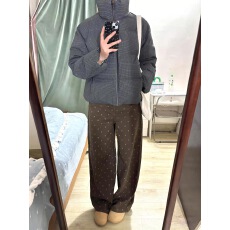 批发美拉德棕咖色<b class='q'>碎花</b>阔腿牛仔<b class='q'>裤</b>女春季新款美式高腰显瘦百搭直筒<b class='q'>裤</b>子