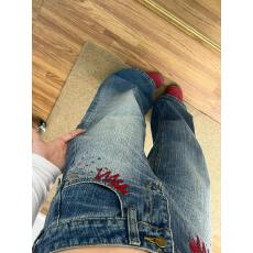 批发美式复古刺绣<b class='q'>钉珠</b><b class='q'>牛仔裤</b>女2026春季新款重工水洗宽松显瘦直筒裤子