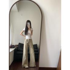 批发小个子卡其色低腰<b class='q'>微喇</b><b class='q'>牛仔裤</b>女2026秋季新款显瘦垂感拖地喇叭裤子