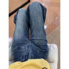 批发小个子复古高腰叠口袋微喇牛仔裤女<b class='q'>秋</b>季不贴腿显瘦垂感拖地马蹄裤