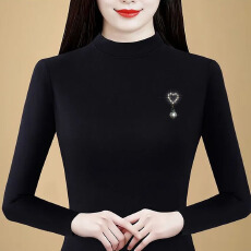 批发2025秋冬时尚修身双面德绒打底衫女洋气保暖内搭半高领上衣