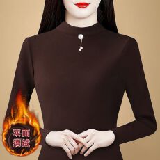 批发2025秋冬时尚修身双面德绒打底衫女洋气保暖内搭半高领上衣