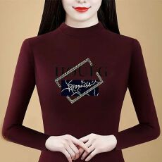 批发2025秋冬时尚修身双面德绒打底衫女洋气保暖内搭半高领上衣