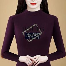 批发2025秋冬时尚修身双面德绒打底衫女洋气保暖内搭半高领上衣